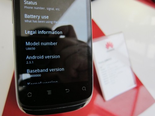 Huawei Ideos X3 running Android 2.3
