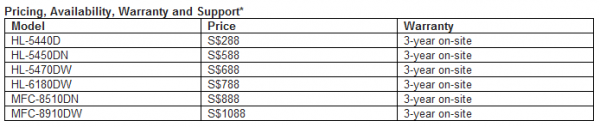 Brother printer price list singapore
