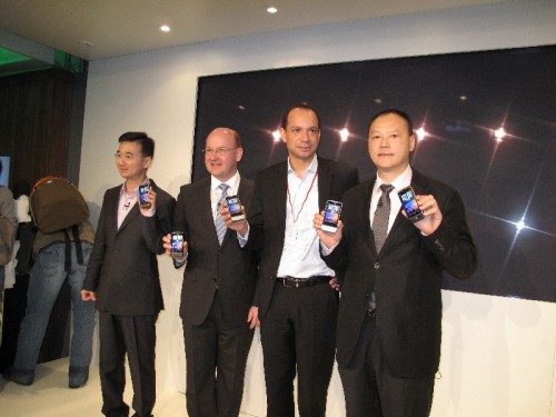 HTC and Vodafone folks showing off the new phones