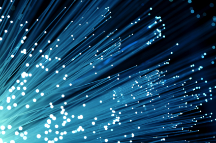 blue fibre optic cables