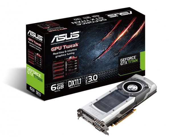 ASUS GeForce GTX Titan graphics card with box