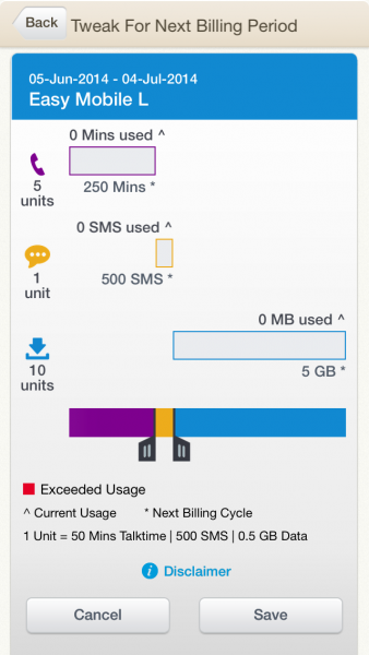 Bundle tweaking using MySingTel app