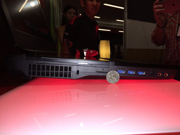 The height of the GT80, with a 50c coin for comparison