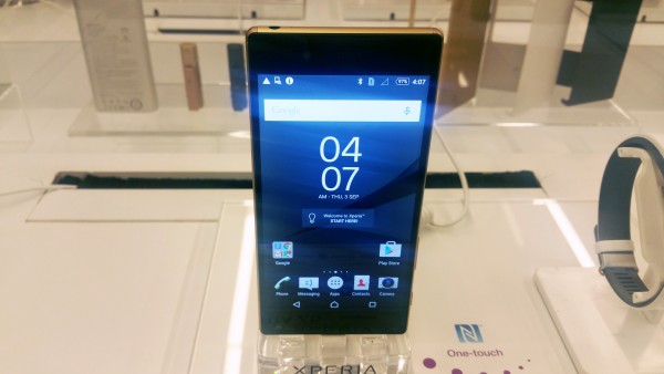 Xperia Z5 shown at a Sony launch event in Singapore on September 23