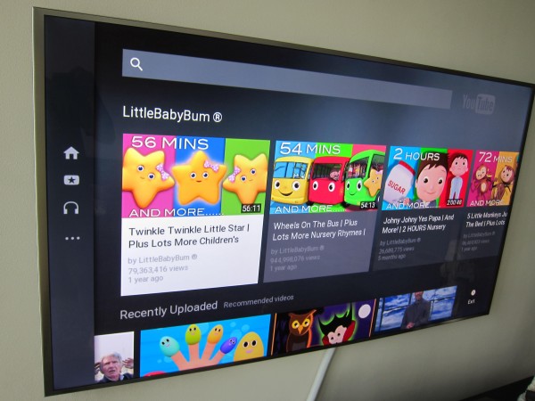 YouTube app on Samsung's JS8000 TV.