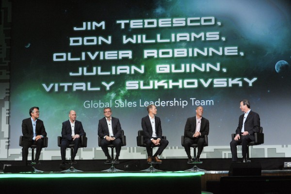 Veeam's global sales leadership team at the VeeamON conference last week