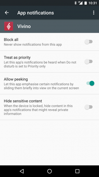 app notification
