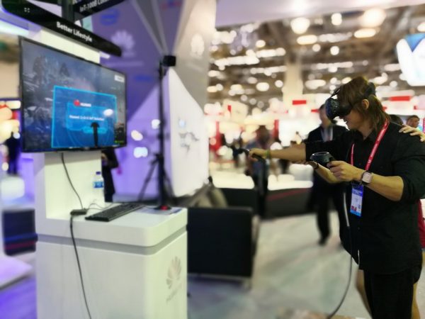 A visitor tries out a virtual reality demo at CommunicAsia 2016 in Marina Bay Sands. Singapore. Wilson Wong for Techgoondu.