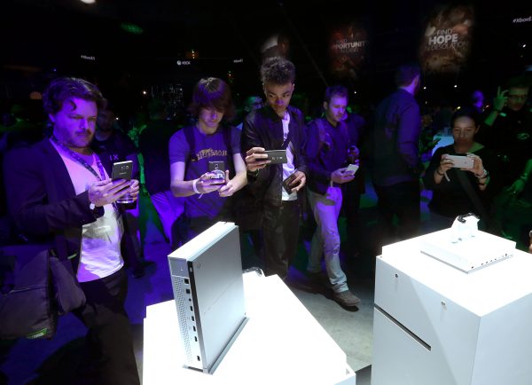 The Xbox One S on display at the Xbox Media Showcase at E3 2016 in Los Angeles on Monday, June 13, 2016. (Photo by Casey Rodgers/Invision for Microsoft/AP Images)