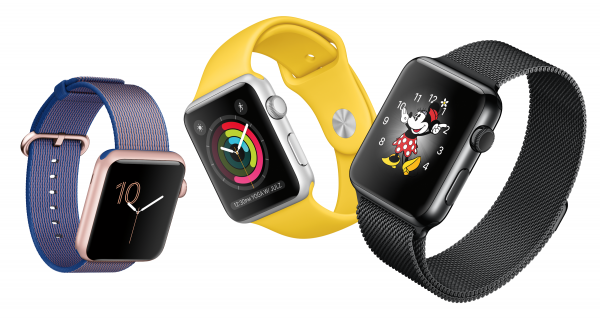 Apple Watch with various faces and bands. Source: Handout.