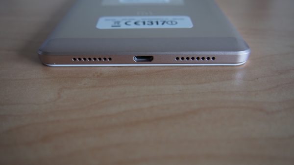 Stereo speakers on the bottom of the Mi Max, together with the USB port. PHOTO: Desmond Koh