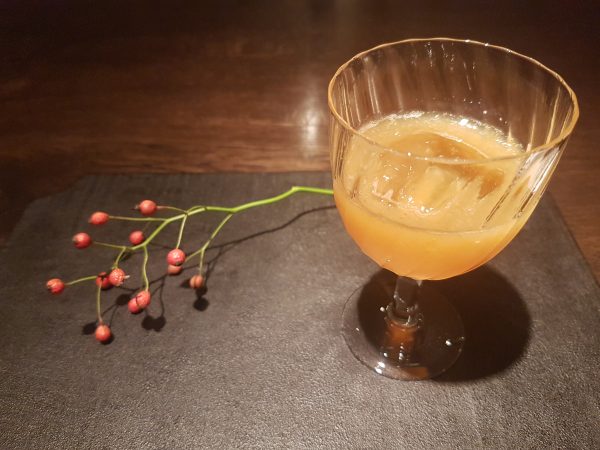 A cocktail using Japanese fruits at Gen Yamamoto in Tokyo. PHOTO: Alfred Siew