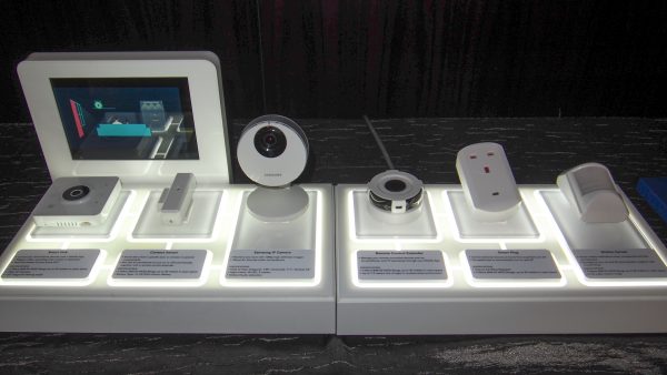 The range of sensors and cameras available for use with Singtel SmartHome. PHOTO: Desmond Koh