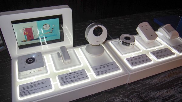 The range of sensors and cameras available for use with Singtel SmartHome. PHOTO: Desmond Koh